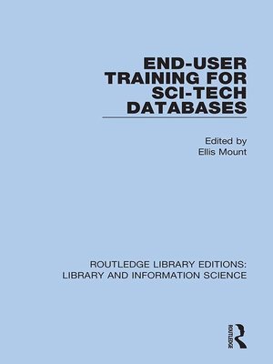 cover image of End-User Training for Sci-Tech Databases